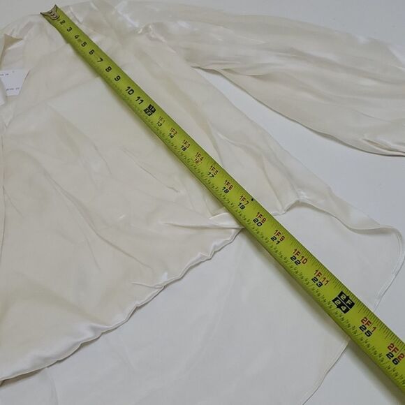 $198 NEW SILK INTERMIX 36" IVORY CHARMEUSE CADENCE LONG TUNIC TOP 2 XS SMALL NWT - Picture 3 of 12